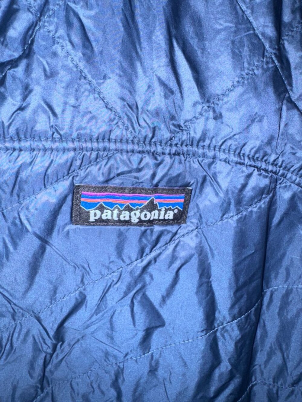 Patagonia Mens Blue Quilted Nylon Jacket M Lightweight Recycled Insulation - Picture 5 of 8